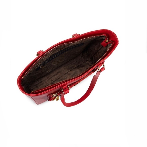 LOVE MOSCHINO red Tote with Gold Studded hardware and dust bag.NWT - Picture 3 of 3